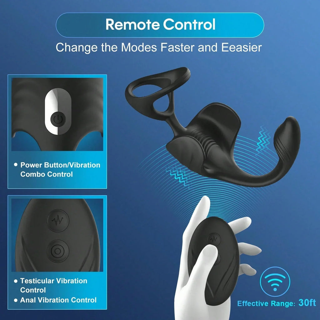 Anneau De Cock Avec Stimulateur Clitoridien, 10 Modes De Vibration, Anneau De Pénis En Silicone Médical Étanche Pour Hommes, Jouets Sexuels Pour Couples Adultes