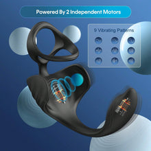 Charger l'image dans la galerie, Anneau De Cock Avec Stimulateur Clitoridien, 10 Modes De Vibration, Anneau De Pénis En Silicone Médical Étanche Pour Hommes, Jouets Sexuels Pour Couples Adultes