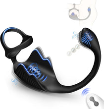 Charger l'image dans la galerie, Anneau pénien masseur de prostate 3 en 1 avec 10 modes de vibration