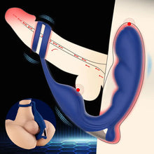 Charger l'image dans la galerie, Blue Wing Double anneau pénien et masseur de prostate avec 9 vibrations