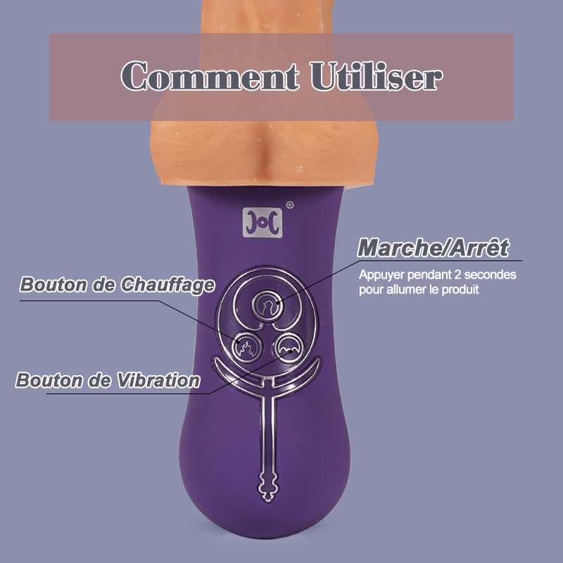Gode dildo réaliste 3 en 1 avec 6 modes télescopiques et 10 modes de vibration, Avirobta