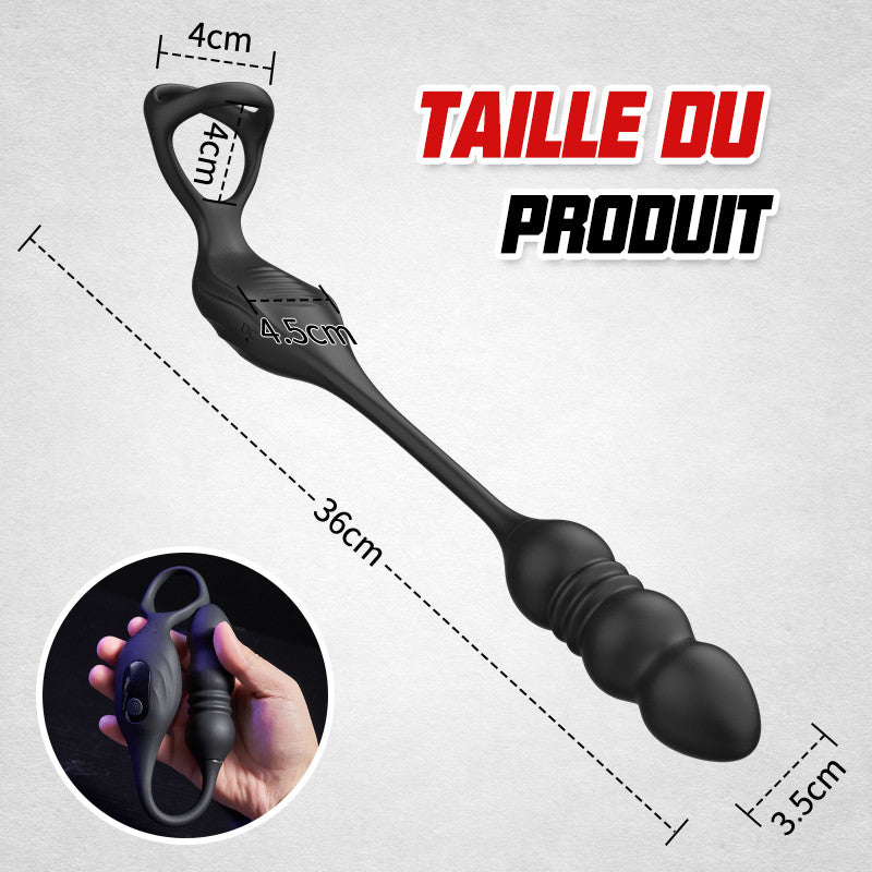 Mike 9 Masseur Prostatique Wearable à Vibrations et Pulsations avec Anneau Pénienn