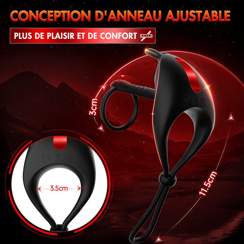 Anneau vibrant, jouet sexuel pour couples, double anneau de pénis extrême, anneau testiculaire, jouet sexuel, anneau en