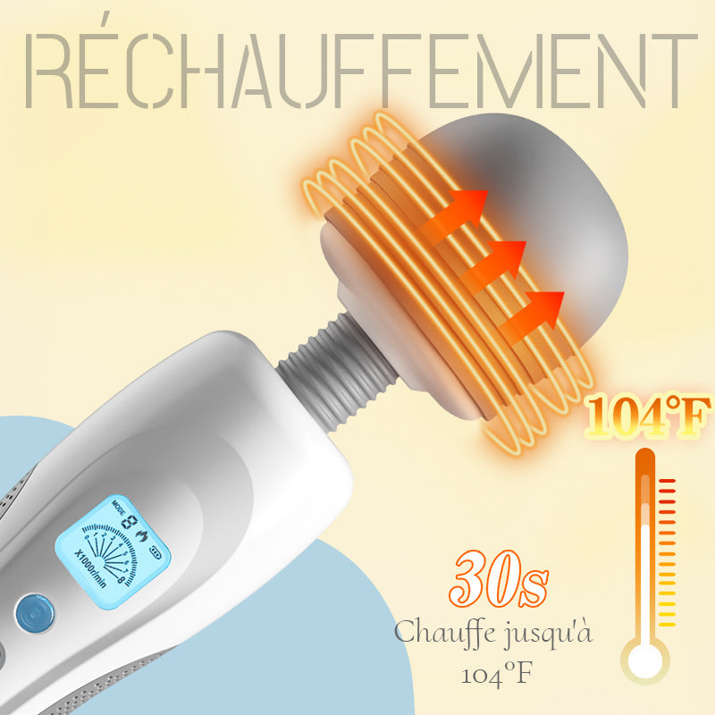 Baguette magique portable et légère avec 8 vibrations et 9 vitesses Masseur pliable