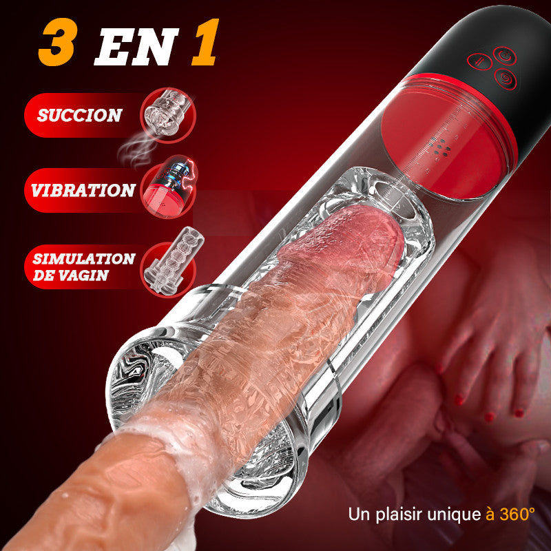 Pompe à pénis automatique 2 en 1, 9 modes de succion puissants pour agrandir votre pénis