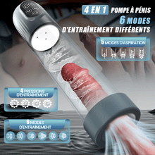 Charger l'image dans la galerie, Pompe à pénis à vide 4 en 1 avec plusieurs modes d'entraînement - 5 modes d'aspiration, 6 modes d'entraînement et 4 niveaux de pression pour plus d'endurance.