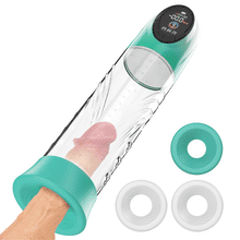 Charger l'image dans la galerie, Green Pioneer - Pompe à pénis à eau avec écran LCD, 4 niveaux de pression et 9