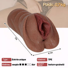 Charger l'image dans la galerie, Chatte de poche réaliste Matériau doux et durable Vagin texturé réaliste et anus serré Trous 2 en