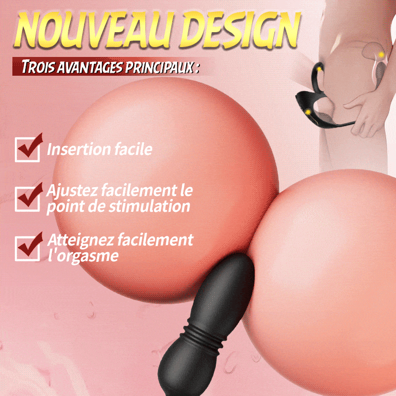 Masseur prostatique avec 9 niveaux de choc et de vibration, stimulateur testiculaire et an