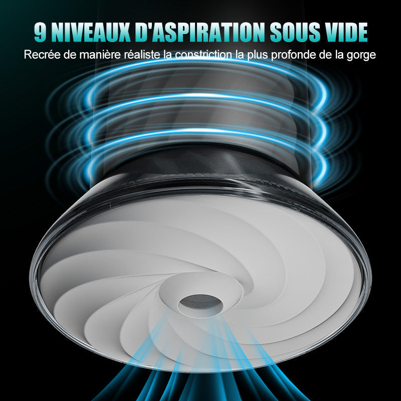 Masturbateur Électrique 9 Modes de Succion & Vibration Puissante Manchon Large 2,8x