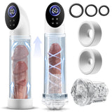 6 Pompe à pénis intelligente à succion pour agrandissement avec manchon transparent – 2 manchons en silicone & 3