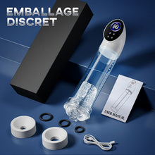 Charger l'image dans la galerie, 6 Pompe à pénis intelligente à succion pour agrandissement avec manchon transparent – 2 manchons en silicone &amp; 3