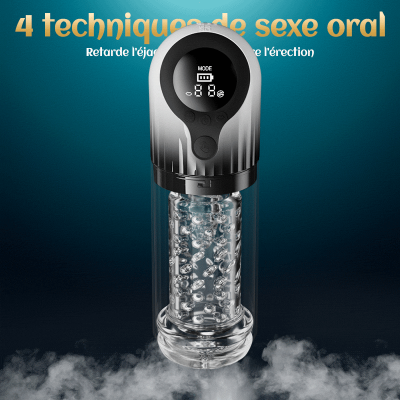 Vortex Male Stroker - 4 niveaux d’aspiration puissants, mode boost à un bouton, facile à nettoyer avec lubrifiant offert