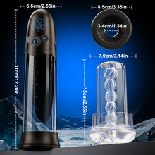 Charger l'image dans la galerie, BathFun Pro - Pompe d'entraînement sous vide à 9 niveaux avec contrôle de pression par IA, écran LCD avec affichage de l