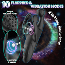 Charger l'image dans la galerie, Vibrateur de pénis masturbateur à battement 2 en 1 avec 10 battements et 10 vibrations puissantes