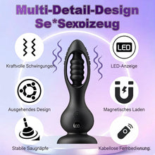 Charger l'image dans la galerie, Plug anal vibrant sans fil avec masseur de prostate pour hommes, télécommande, 10 modes de vibration, design en forme de boule, étanche IPX6, recharge magnétique, silicone médical, silencieux, noir