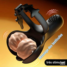 Charger l'image dans la galerie, Anneaux vibrants pour pénis en silicone extrême, anneaux vibrants avec testicules, anneaux vibrants pour hommes avec 10 modes de vibration, jouets sexuels pour la stimulation masculine