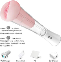 Charger l'image dans la galerie, Appareil de Massage pour Hommes,Māştừrbateừr Aircraft Homme Électrique M-asturbateur Piston De Charge Réel Peau Feel Automatique À Piston Télescopique Modes Sucer USB Rechargeable șěxtøýs