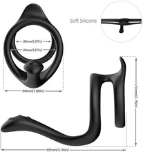 Charger l'image dans la galerie, Double Penetration Pour Couple anale Anneau Pénis Homme,Anneau Homme Silicone Anneau pennis Homme réglable Doux sextoyse pour Hommes