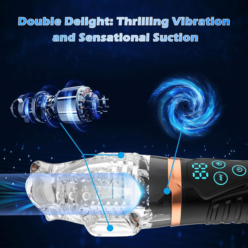 Automatic Masturbator Penis Trainer Vibrator Stroker with 10 Powerful Vibrating Modes