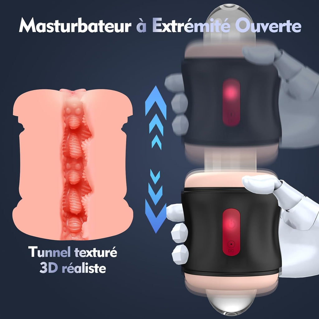 Sex Toys Masturbateurs Masculins Vibrants - Masturbeuse Homme Realiste Sextoyse pour Homme Sex avec Extrémité Ouverte et 9 Modes Forts Vibrateurs Pénis Masturbateur Automatique Sex Toyspour pour Homme