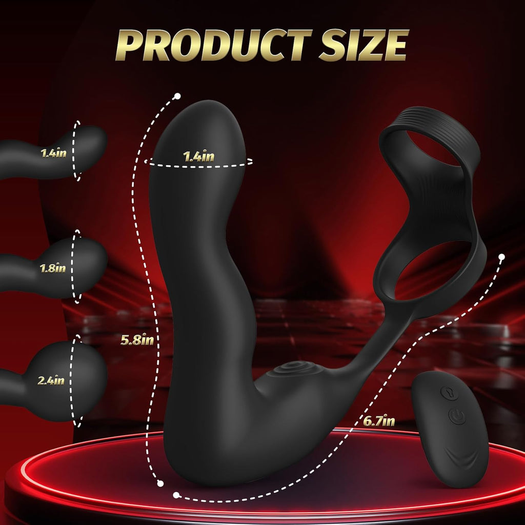 Plug Anal Sex Toys Vibromasseur pour Homme avec Gonflage Automatique et 10 Modes de Vibration, Masseurs de Prostate Vibrant avec Anneau Pénien et Télécommande, 3 in 1 Sex Toýs Homme Gode Anal