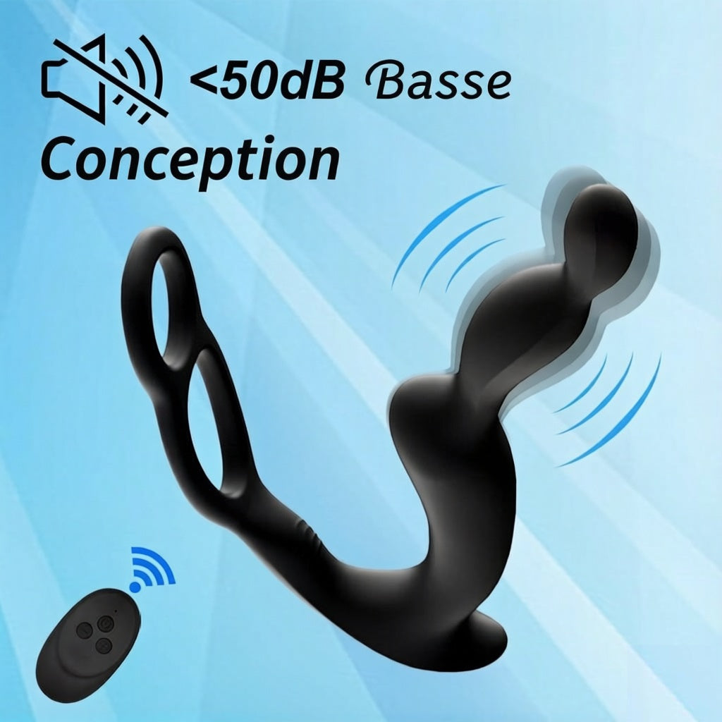 Vibromasseurs anaux à 3 moteurs pour la stimulation de la prostate chez l'homme, avec anneau pénien, plug anal, jouets sexuels, vibromasseurs, godes, jouets sexuels en silicone pour hommes et femmes
