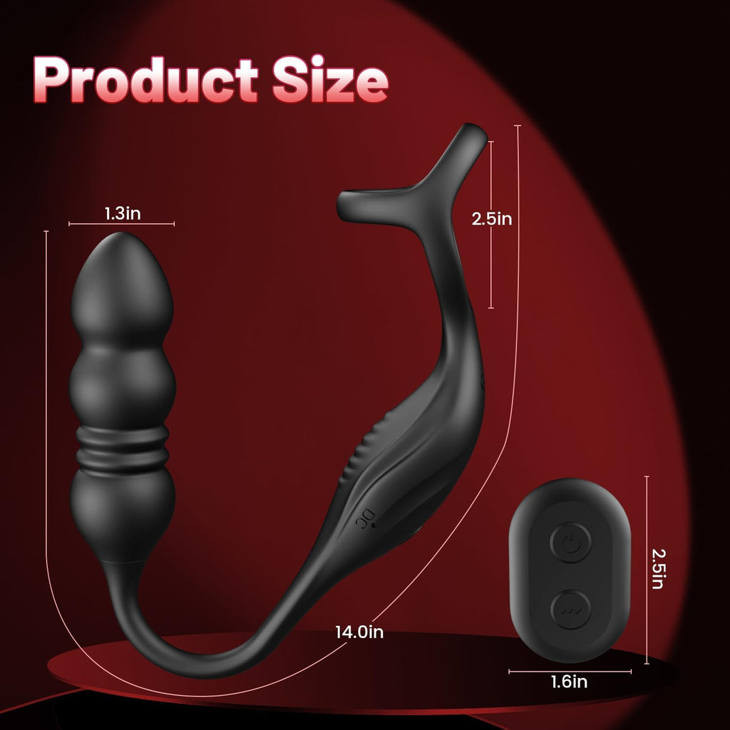 Vibromasseur pour Homme Sex Toys, Plug Anal Vibrant Sex toýs Homme Masseurs de Prostate Sextoy Homme Sex avec Anneau Pénienn, Sex Toys Anals Gode Vibro-masseur 9 Mode Télescopique & Vibrations