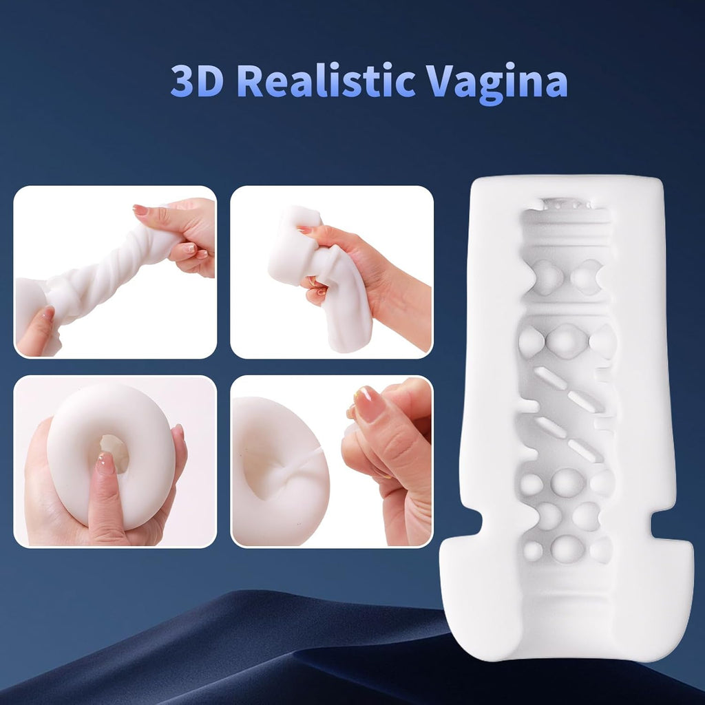 Masturbateurs Masculins Sex Toýs Homme - Masturbateur Homme avec 10 Succion & Vibration & Échappement, Masturbâteur Homme Mains Llibres avec 3D Vaginette Ultra Réaliste, Sex Toys Homme