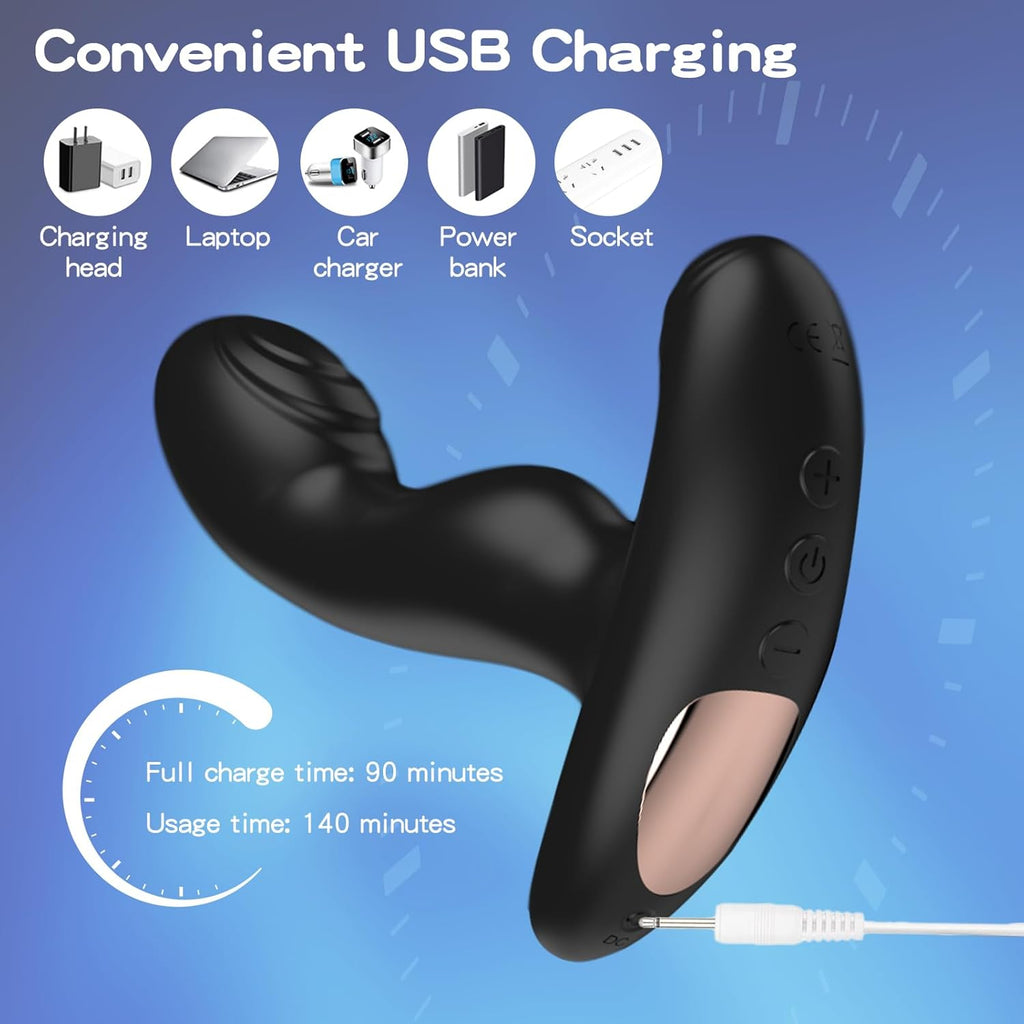 Wordone Masseur de Prostate Vibrant Anal avec Télécommande&20 Vibrations, Plug Anal Portable Jouet Sexuel pour Homme, Vibrant Point G/Vibromasseur Papillon, Vibrateur Clitoridien pour Female/Couple