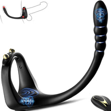 Charger l'image dans la galerie, Anneaux de pénis vibrant stimulation de la prostate, 10 modes de vibration et deux moteurs puissants, En silicone innovant avec un design ajustable