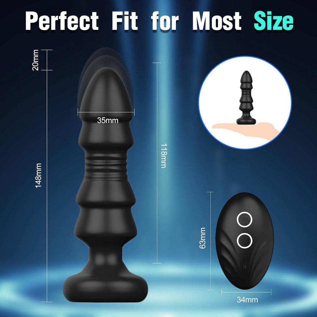 Plug Anal Vibromasseur Sex Toys, Homme Sex Stimulateur Gode Sex Toys Prostate Vibrateur Anal Télécommandé Sex Toýs avec 5 modes de poussée vibrant portabl Pour Couple Jouet Sexualité