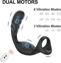 Charger l'image dans la galerie, Masseur de Prostate Jouet Sexuel Anal, 4 en 1 Vibromasseurs Anales avec 10 Vibrations, Vibrateur pour Pénis avec Anneau Pénien &amp; Télécommande, Plugs Anals Vibrants-Jouet pour Adulte pour Homme