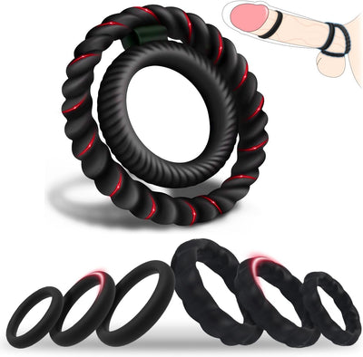 Anneau Penien - Anneau Homme 7 Pièces Sex Toýs Homme Couple Anneaux de Pénis Jouet Sexualité Couple Sex Toys Jouet Adulte Sextoys Couple Plaisir Jeux Sexuelle Adulte Couple, Plus Dur et Plus Fort