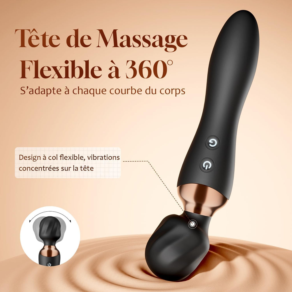 Vibromasseurs Feminin Vibrant à Double Embout Sextoy Silencieux Vibrator | 12 Modes Vibration &Tête Flexible Vibromasseur Sex Toys, Sextoyse Femme Couple Plaisir Clitoridienne, Gode Vibro-masseur Sex