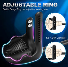 Charger l'image dans la galerie, Anneau pénien rumly à 360 ° avec stimulateur de balle et masseur de prostate