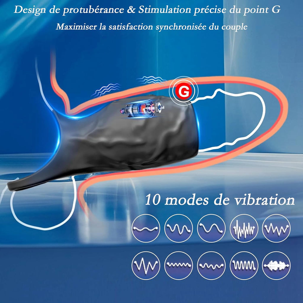 Anneau Homme Vibrant Sex Toýs Couple, 10 Modes Sextoyse Homme Sex Toys, Sex Toyspour Pour Homme, Anneau Vibrant Pénis Clitoridienne, Anneaux de Pénis Sextoyse Couple Plaisir