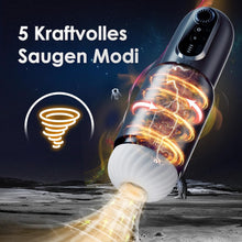 Charger l'image dans la galerie, Masturbeuse Homme Mains Libres avec Ventouses, Masturbateurs Masculins électrique Sex Toys, 5 Rotations Télescopiques et 5 Modes d'Aspiration, Vaginette Chatte de Poche Réaliste 3D Masturbateur Homme