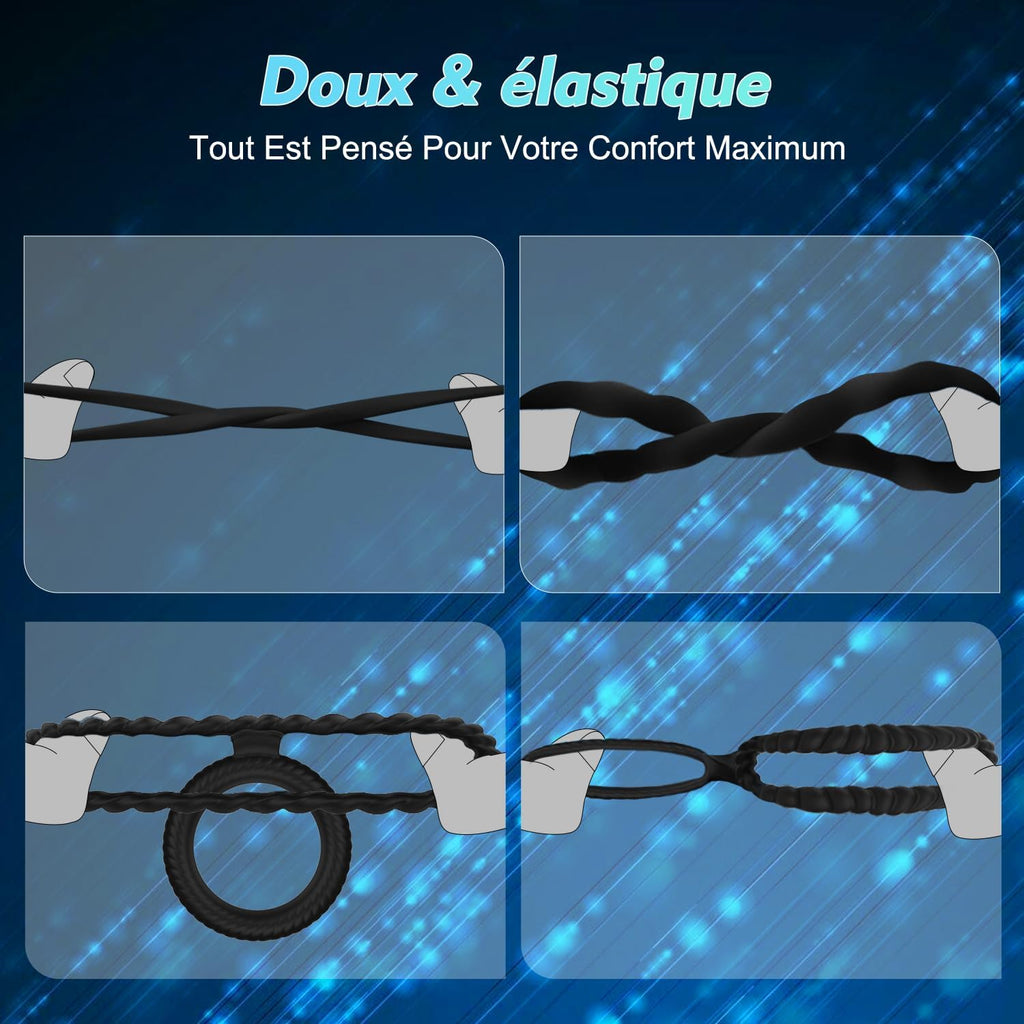 Anneau Penien - Anneau Homme 7 Pièces Sex Toýs Homme Couple Anneaux de Pénis Jouet Sexualité Couple Sex Toys Jouet Adulte Sextoys Couple Plaisir Jeux Sexuelle Adulte Couple, Plus Dur et Plus Fort