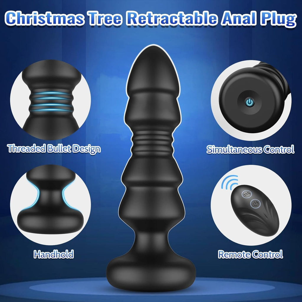 Plug Anal Vibromasseur Sex Toys, Homme Sex Stimulateur Gode Sex Toys Prostate Vibrateur Anal Télécommandé Sex Toýs avec 5 modes de poussée vibrant portabl Pour Couple Jouet Sexualité