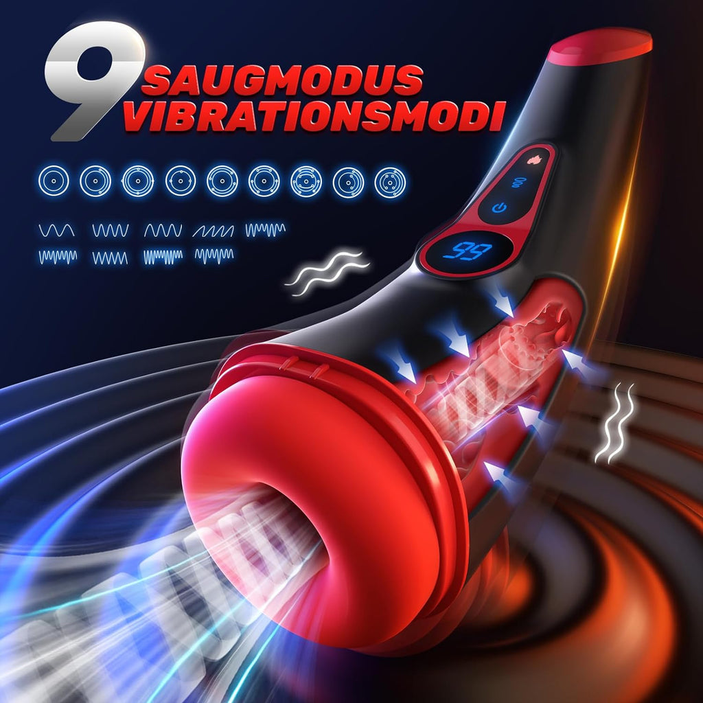Masturbeuse Homme Sex Toys, Masturbateurs Masculins avec 9 Succion et 9 Vibration, Masturbateur Automatique 3D Vaginette Ultra Réaliste, Écran LCD Sextoy Homme Sex Toýs Homme Suceur Sextoys