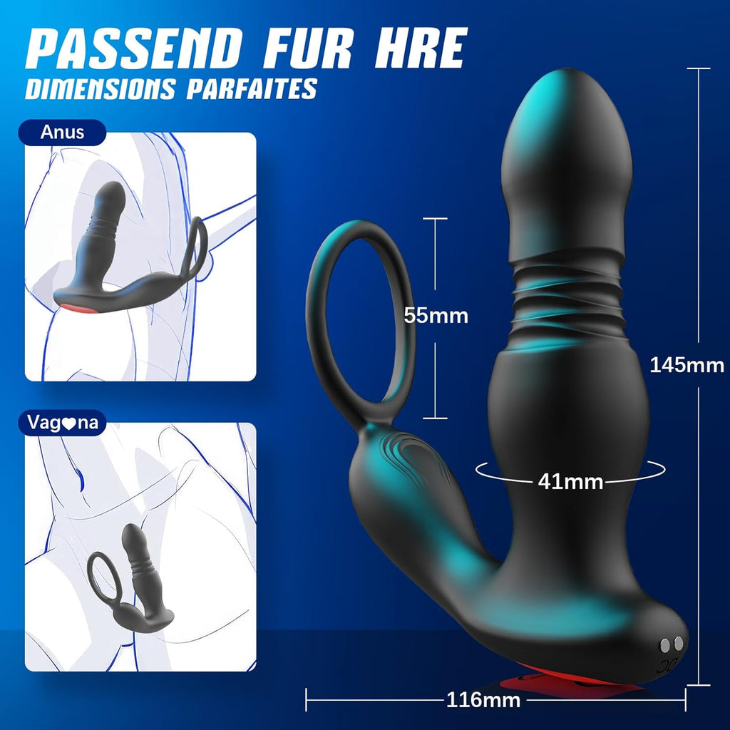 Sex Toys Anals Vibromasseurs, 3 EN 1 Masseurs de Prostate Vibrant Plug Anal Sextoy Homme Sex Stimulateur Gode Sex Toys avec Anneau Vibrant, AI-Chat APP Télécommandé Sex Toýs Jouet Sexualité Couple