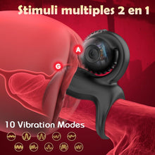Charger l'image dans la galerie, Anneau Penien - Anneau Homme Vibrant Sex Toys, Double Anneaux de Pénis Sex Toýs Couple Vibromasseurs pour Homme, Anneau Vibrant Pénis Homme avec 10 modes, Stimulateur Clitoridien pour Couple