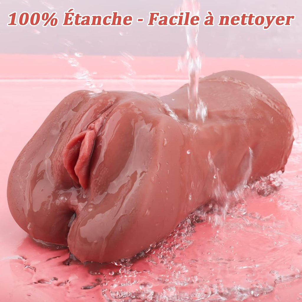 2 EN 1 Masturbeuse Homme Masturbateur Réaliste, Poche Chatte Réaliste Vaginette Silicone Anal Sex Toy Masturbateurs Masculins Sextoyse