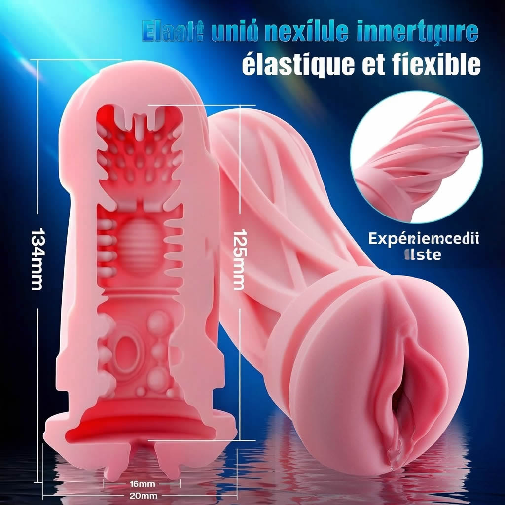 Masturbateur interactif à IA à 360° à chauffage rapide pour hommes, masturbation masculine : jouet sexuel à 5 niveaux d'intensité avec fonction télescopique, insert réaliste amovible