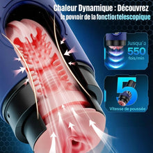 Charger l'image dans la galerie, Masturbateur interactif à IA à 360° à chauffage rapide pour hommes, masturbation masculine : jouet sexuel à 5 niveaux d'intensité avec fonction télescopique, insert réaliste amovible