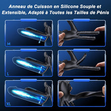Charger l'image dans la galerie, Anneau Homme Vibrant 4 in 1 Sextoy Anneau Vibrant Pénis Vibromasseur Clitoridienne 10 Modes Anneaux de Pénis Sextoyse Couple Plaisir Cockring Vibro Sex Toys