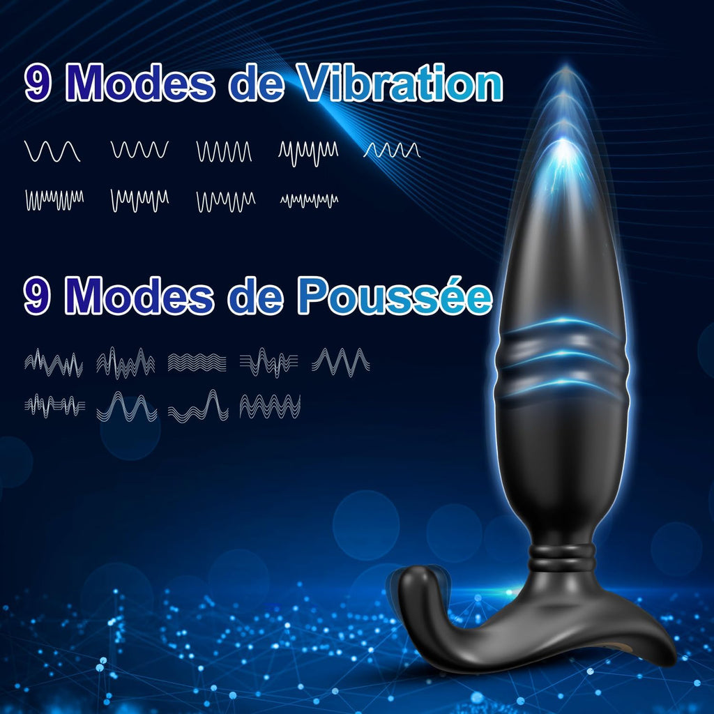 Plug Anus Vibromasseurs Sex Toys - Masseurs de Prostate Vibrant Sex Toýs Couple Homme, Vibrateur Anal Télécommandé Gode Homme pour Gay Sextoyse Couple Plaisir Homme Sex avec 9 Poussée & Vibration
