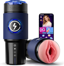 Charger l'image dans la galerie, Masturbateur interactif à IA à 360° à chauffage rapide pour hommes, masturbation masculine : jouet sexuel à 5 niveaux d'intensité avec fonction télescopique, insert réaliste amovible