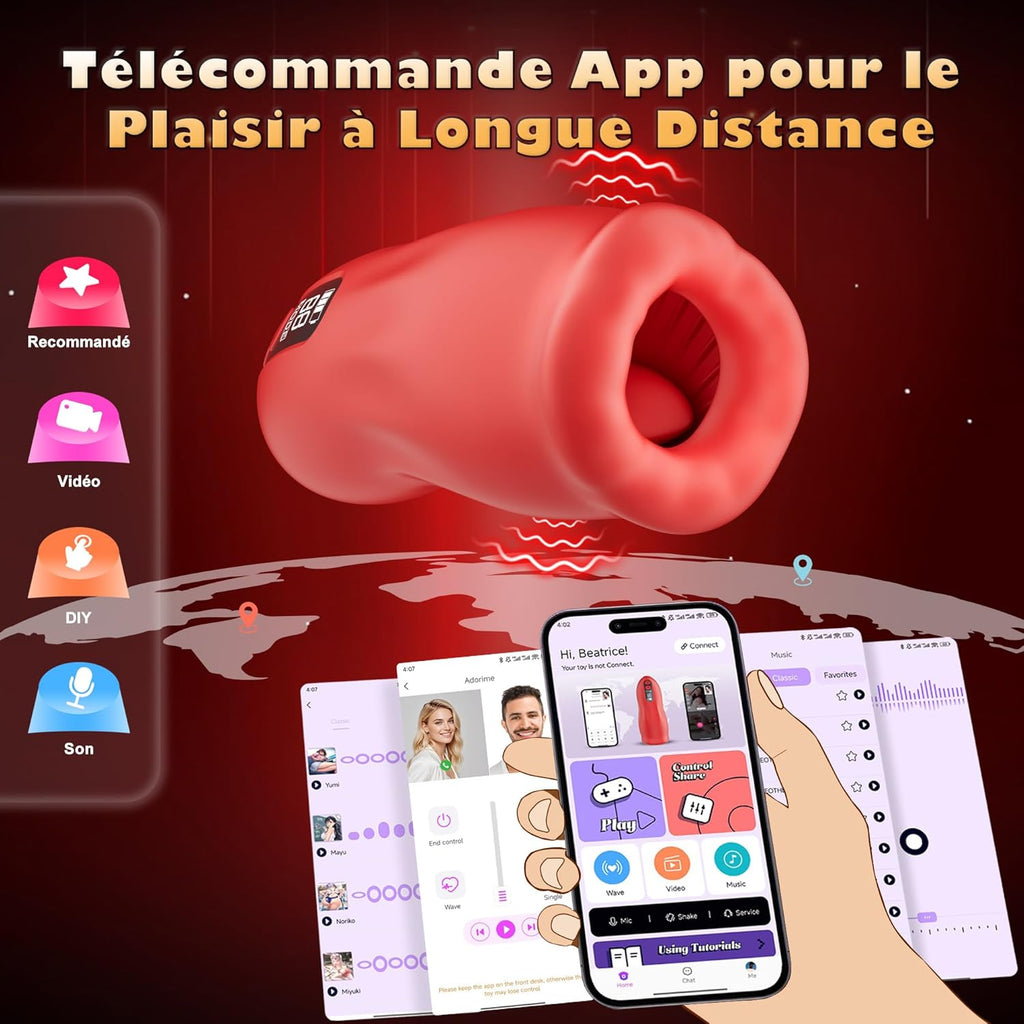 Sex Toýs Homme Masturbateur Homme - Sextoy Masturbâteur Masculins Mains Libres, Vibro Vaginette Branleur Toys mit 9 Modes de Vibration & 3 Modes de Succion Va et Vient, Suceur de Pénis Jouet Adulte
